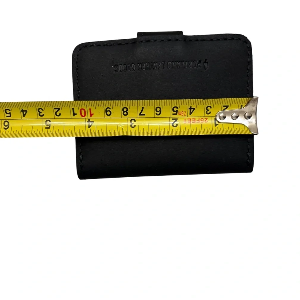 Portland leather black compact wallet